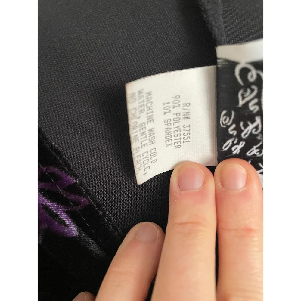 Vintage 90s Y2K Purple Velvet Floral Babydoll Maxi Dress 12 Fairy Grunge Goth - Picture 8 of 9
